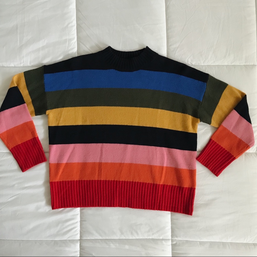 Dressed in LALA Colorful Striped Knit Sweater